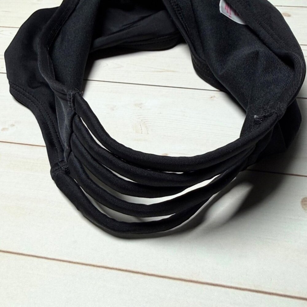 Strappy Black Bikini Bottoms Small Bathing Suit Swimsuit Stretch Beach Pool - Picture 3 of 7